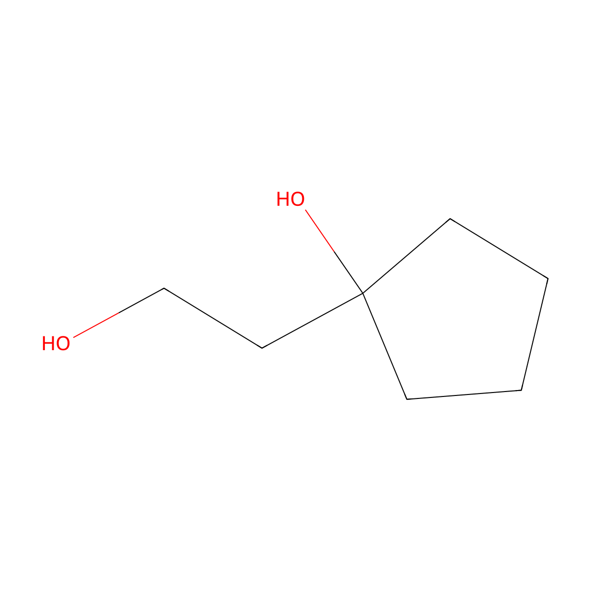 1-(2-Hydroxyethyl)cyclopentan-1-ol molecular structure, CAS 73089-93-7