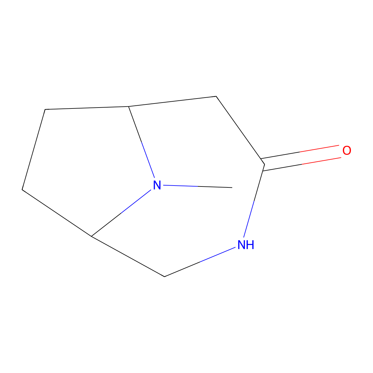 9-Methyl-3,9-diazabicyclo(4.2.1)nonan-4-one molecular structure, CAS 7309-42-4
