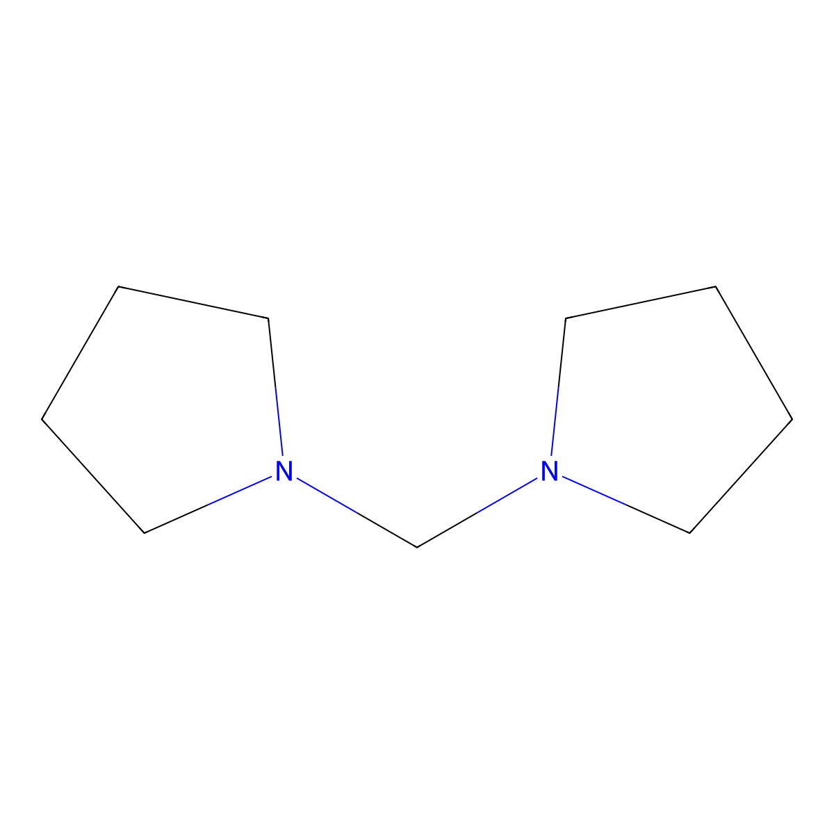 Methylenedipyrrolidine molecular structure, CAS 7309-47-9