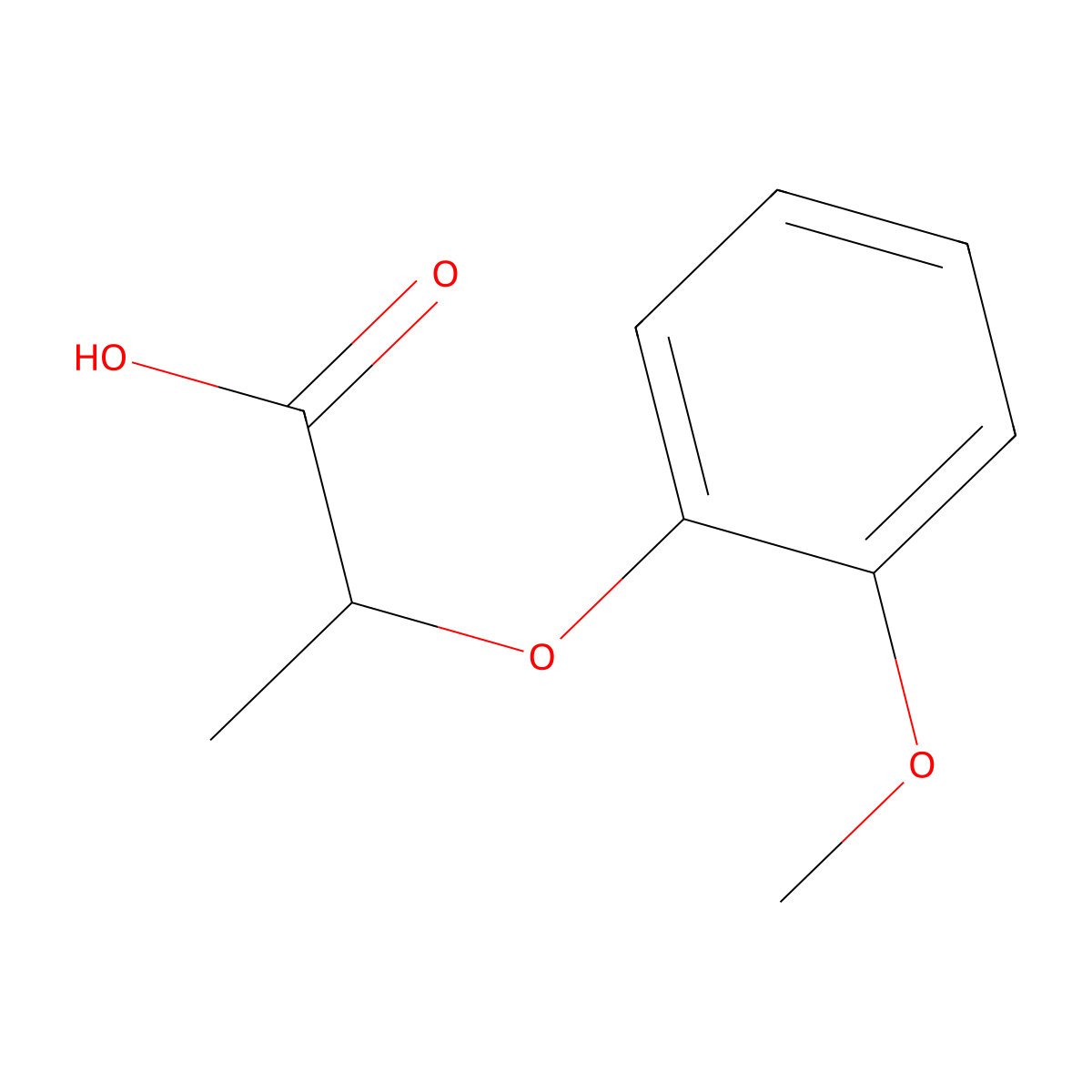 2-(2-Methoxyphenoxy)propanoic acid molecular structure, CAS 7309-51-5
