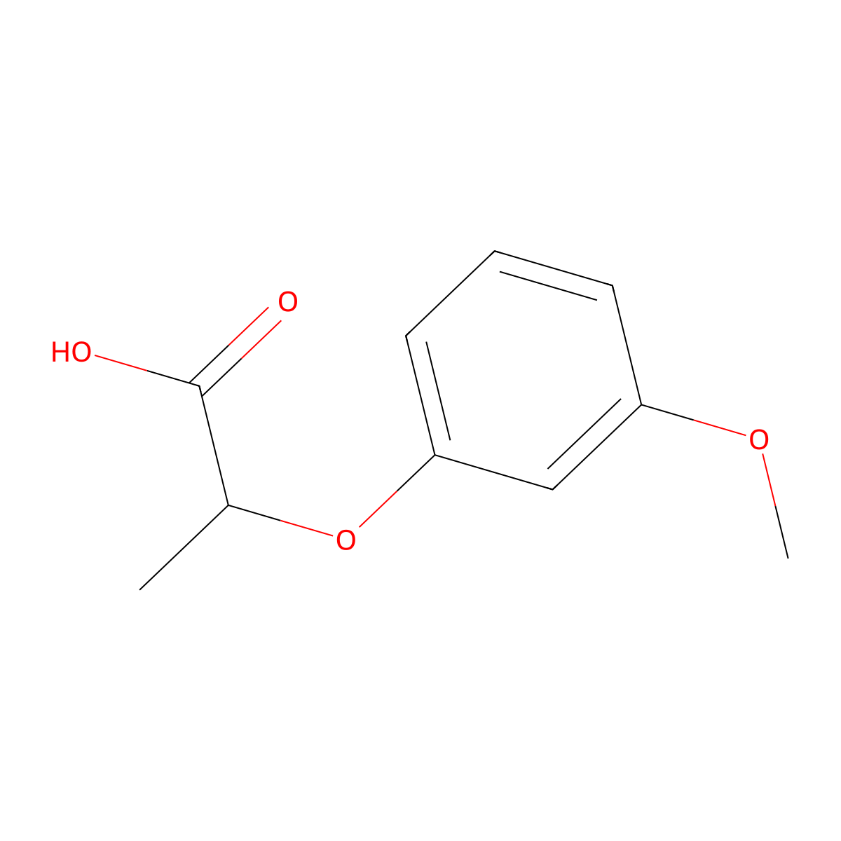 2-(3-Methoxyphenoxy)propanoic acid molecular structure, CAS 7309-52-6
