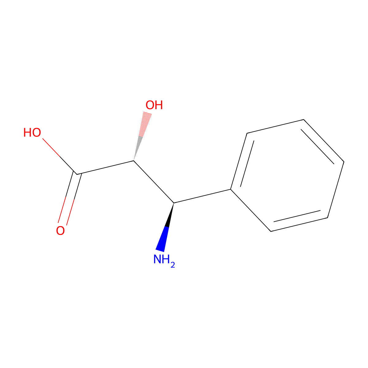 (2R,3R)-3-amino-2-hydroxy-3-phenylpropanoic acid molecular structure, CAS 7309-54-8