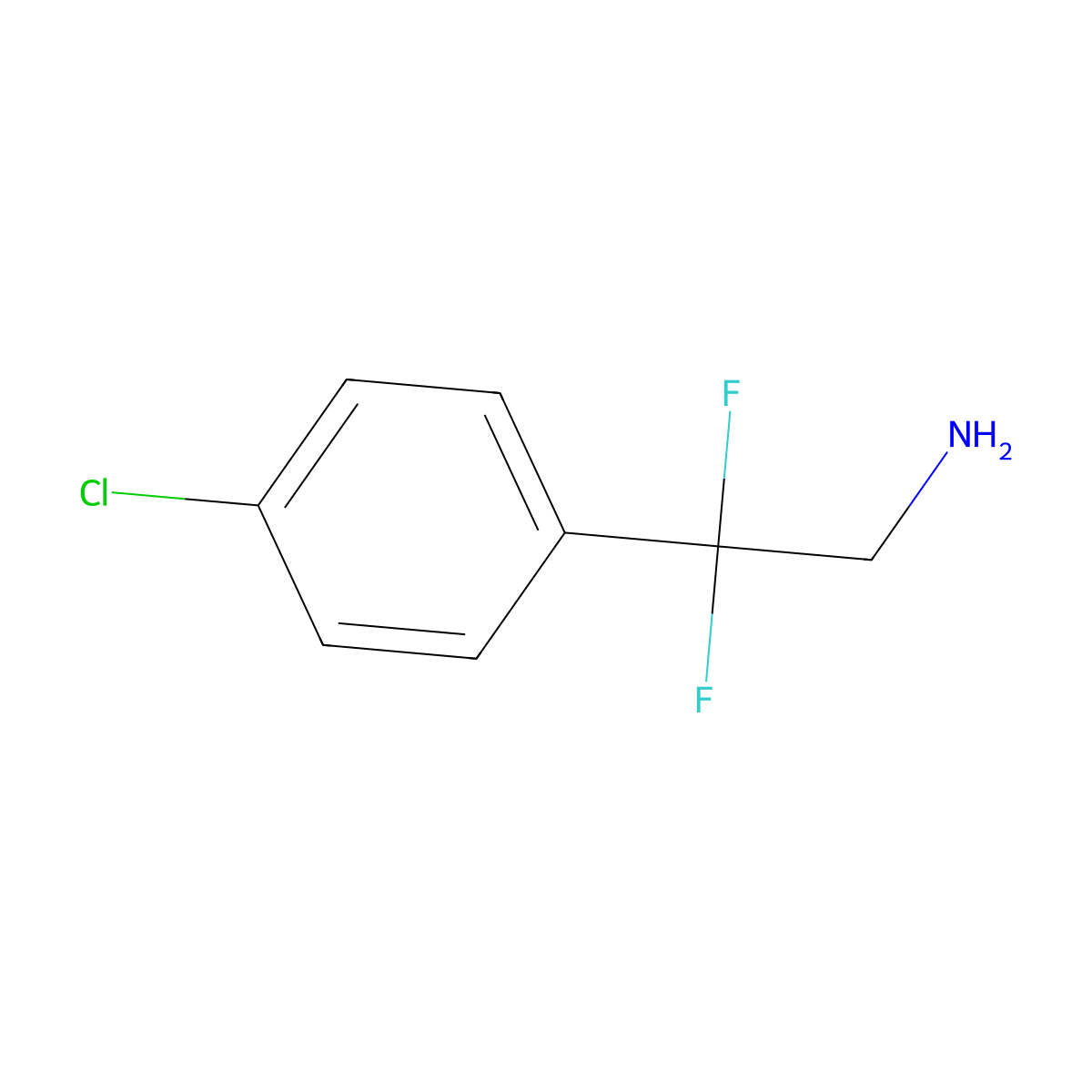 2-(4-Chlorophenyl)-2,2-difluoroethan-1-amine molecular structure, CAS 730913-16-3