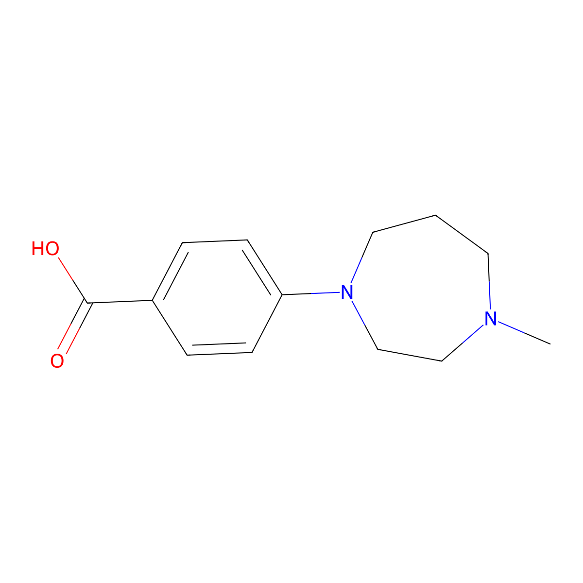 4-(4-Methyl-1,4-diazepan-1-YL)benzoic acid molecular structure, CAS 730933-25-2