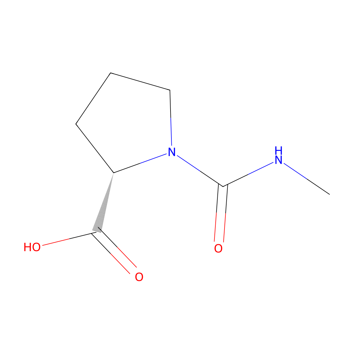 1-(Methylcarbamoyl)-L-proline molecular structure, CAS 73094-20-9
