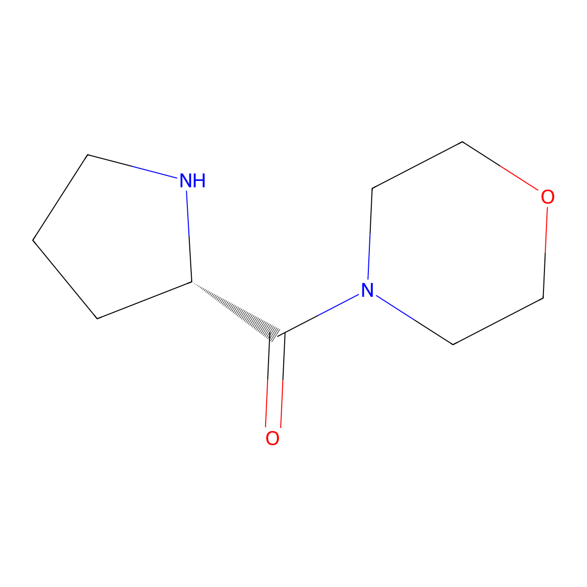 Morpholin-4-yl-(S)-pyrrolidin-2-yl-methanone molecular structure, CAS 73094-26-5
