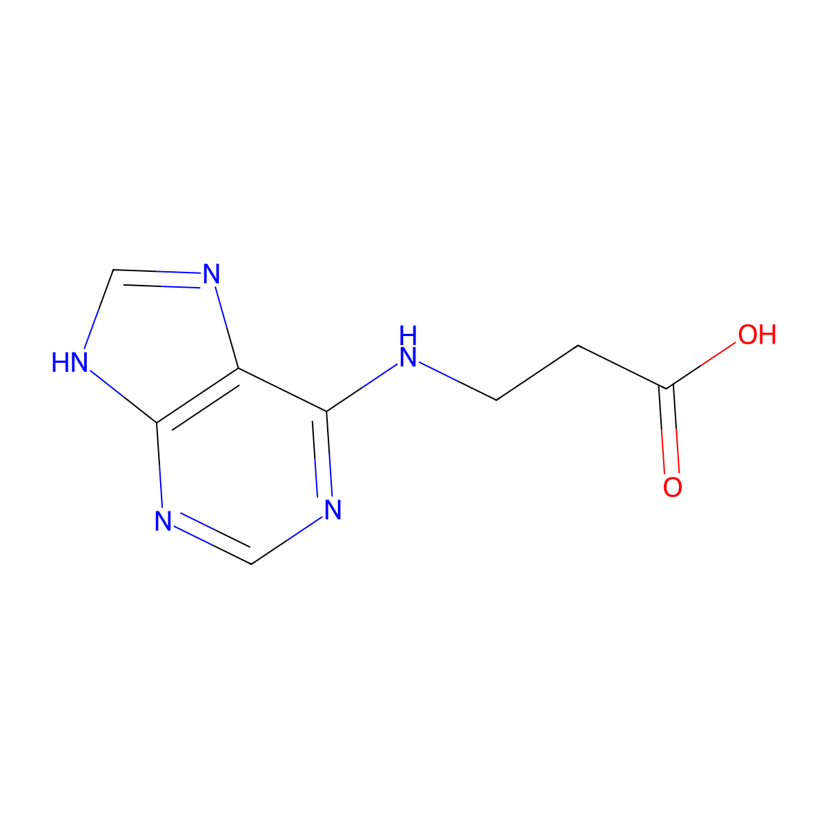 N(6)-(2-carboxyethyl)adenine molecular structure, CAS 73094-99-2