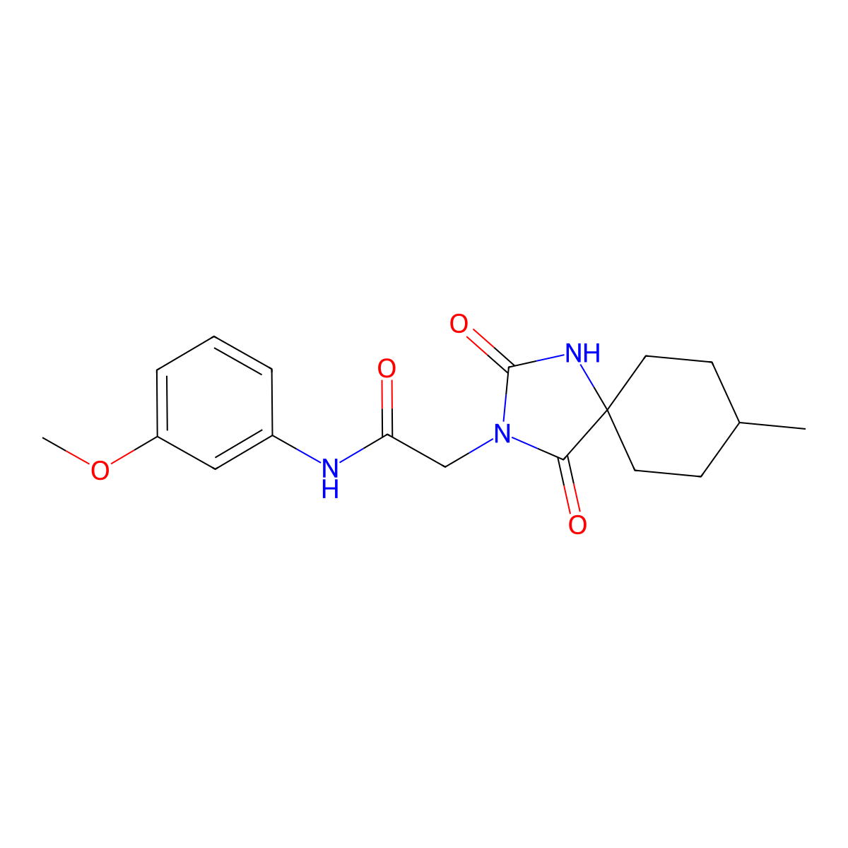 N-(3-methoxyphenyl)-2-(8-methyl-2,4-dioxo-1,3-diazaspiro[4.5]decan-3-yl)acetamide molecular structure, CAS 730946-81-3