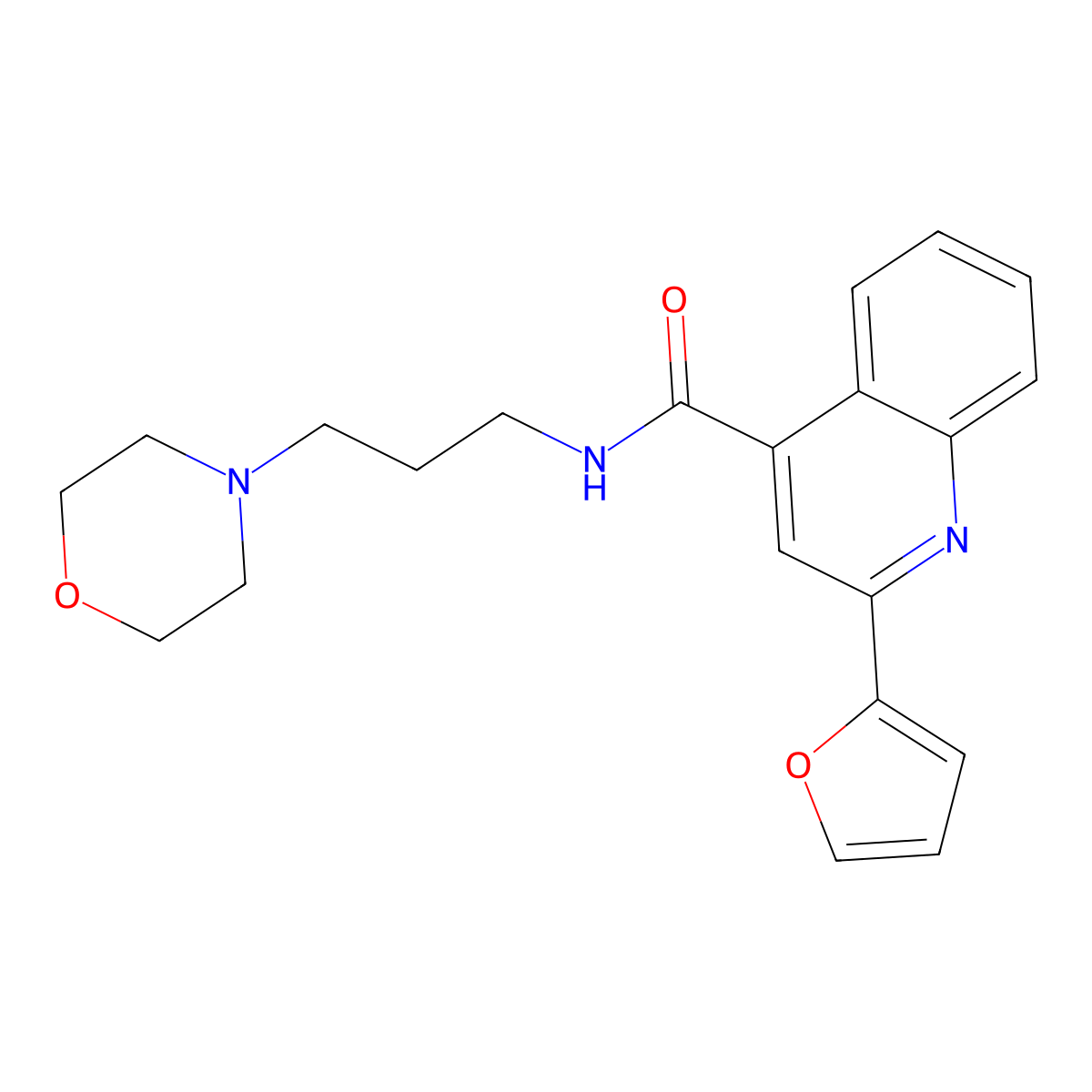 2-(furan-2-yl)-N-(3-morpholin-4-ylpropyl)quinoline-4-carboxamide molecular structure, CAS 730948-00-2