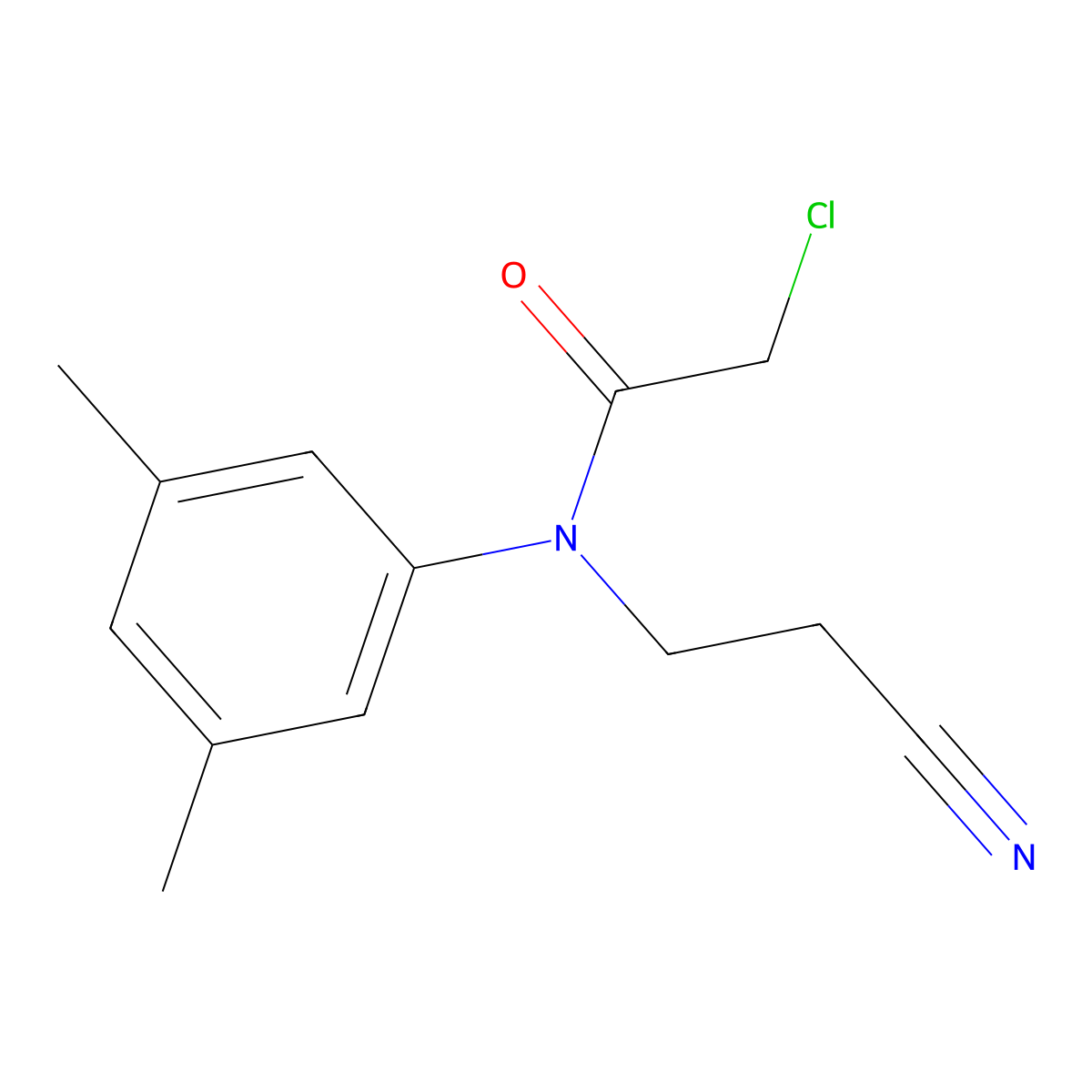 2-chloro-N-(2-cyanoethyl)-N-(3,5-dimethylphenyl)acetamide molecular structure, CAS 730949-59-4
