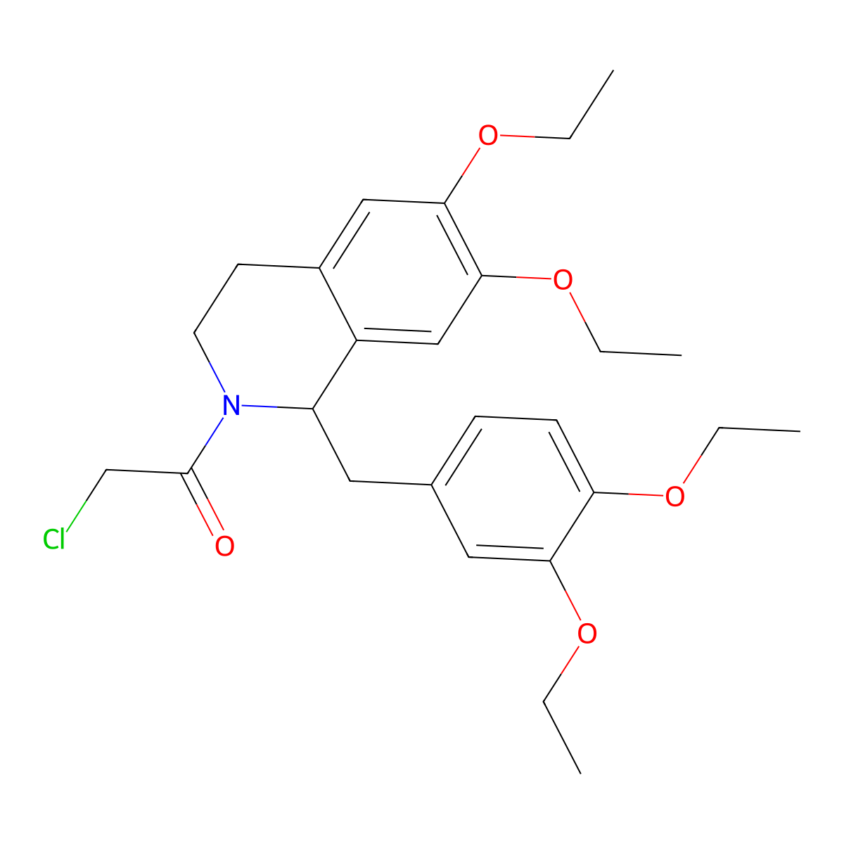 2-Chloro-1-{1-[(3,4-diethoxyphenyl)methyl]-6,7-diethoxy-1,2,3,4-tetrahydroisoquinolin-2-yl}ethan-1-one molecular structure, CAS 730949-62-9