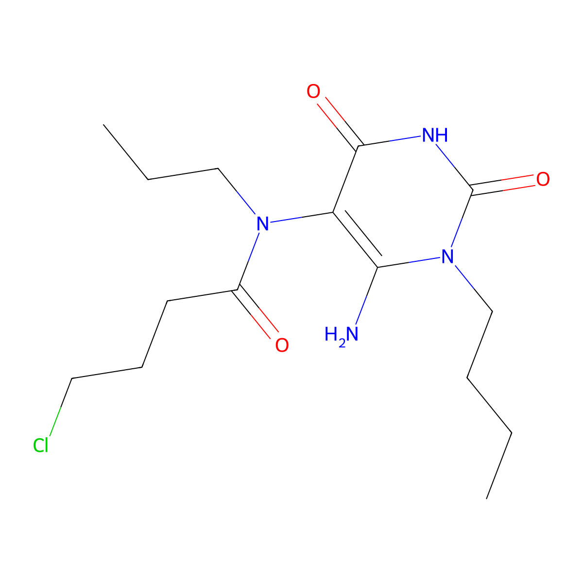 N-(6-amino-1-butyl-2,4-dioxo-1,2,3,4-tetrahydropyrimidin-5-yl)-4-chloro-N-propylbutanamide molecular structure, CAS 730949-66-3