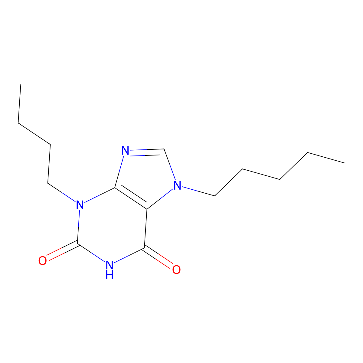 3-butyl-7-pentyl-2,3,6,7-tetrahydro-1H-purine-2,6-dione molecular structure, CAS 730949-71-0