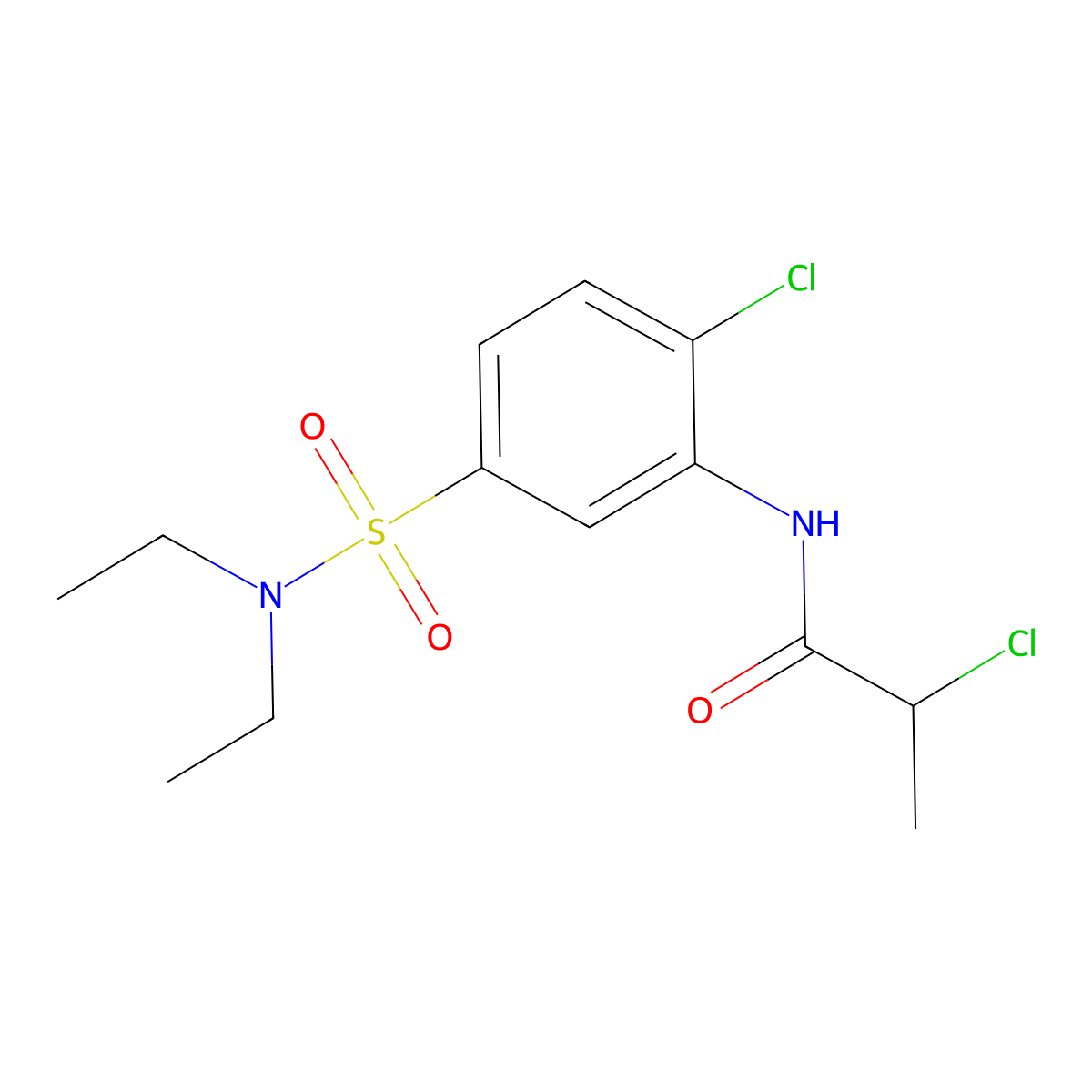 2-chloro-N-[2-chloro-5-(diethylsulfamoyl)phenyl]propanamide molecular structure, CAS 730949-74-3