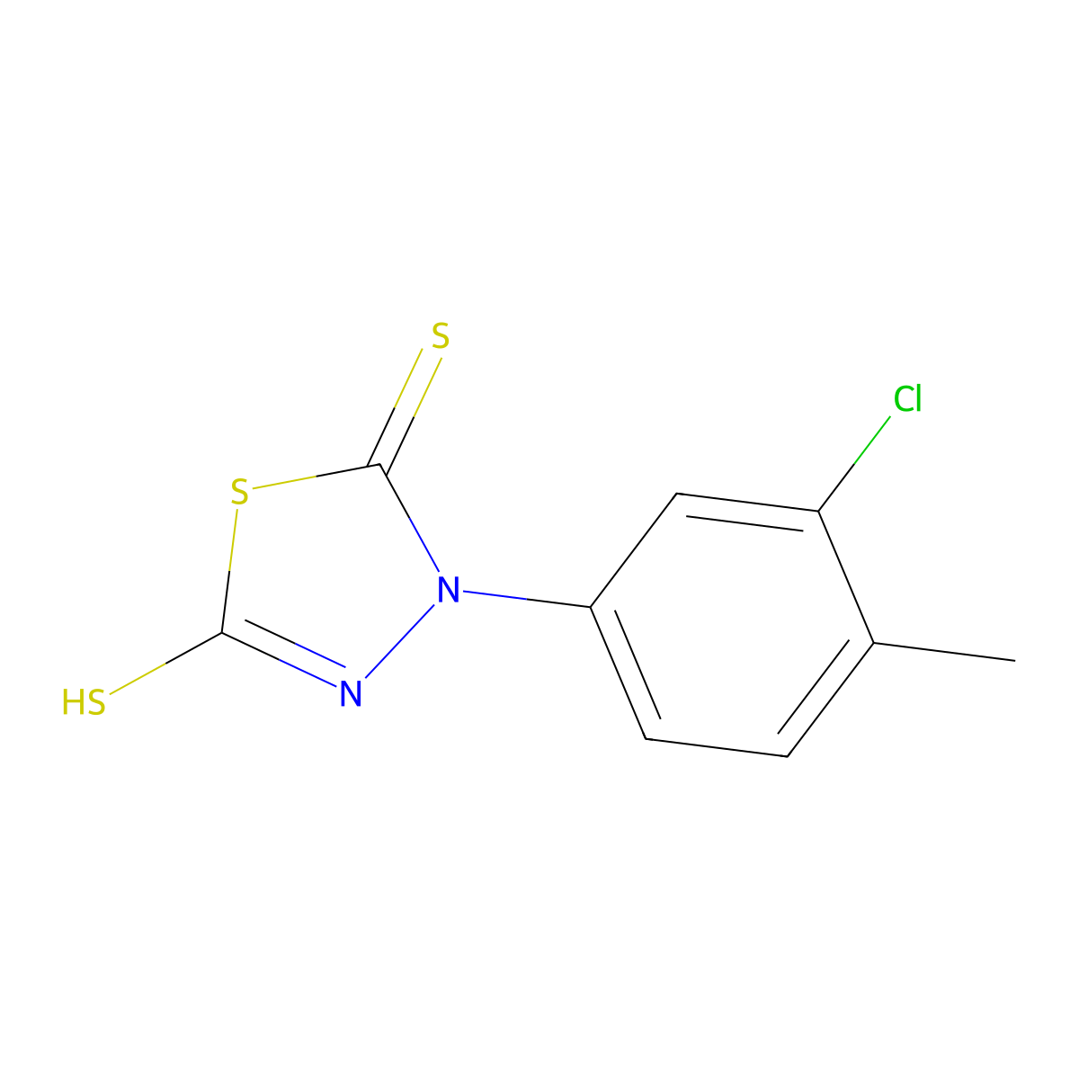 3-(3-Chloro-4-methylphenyl)-1,3,4-thiadiazolidine-2,5-dithione molecular structure, CAS 730949-80-1