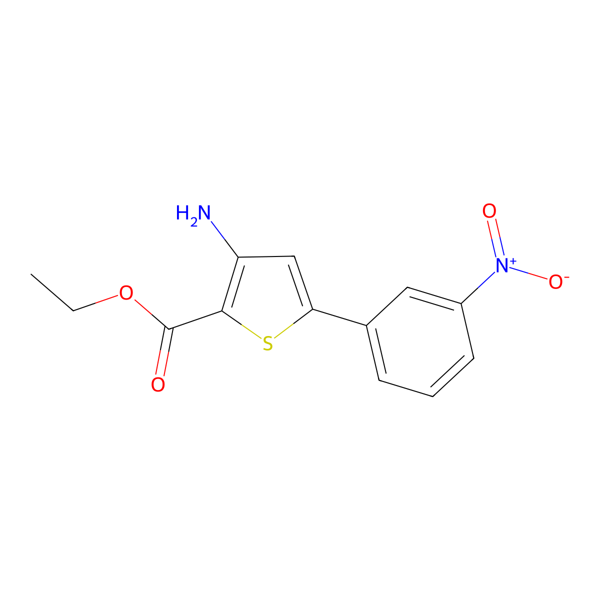 Ethyl 3-amino-5-(3-nitrophenyl)thiophene-2-carboxylate molecular structure, CAS 730949-83-4