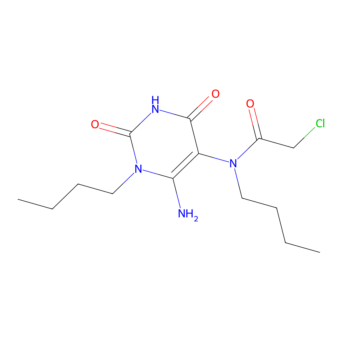 N-(6-amino-1-butyl-2,4-dioxo-1,2,3,4-tetrahydropyrimidin-5-yl)-N-butyl-2-chloroacetamide molecular structure, CAS 730949-91-4
