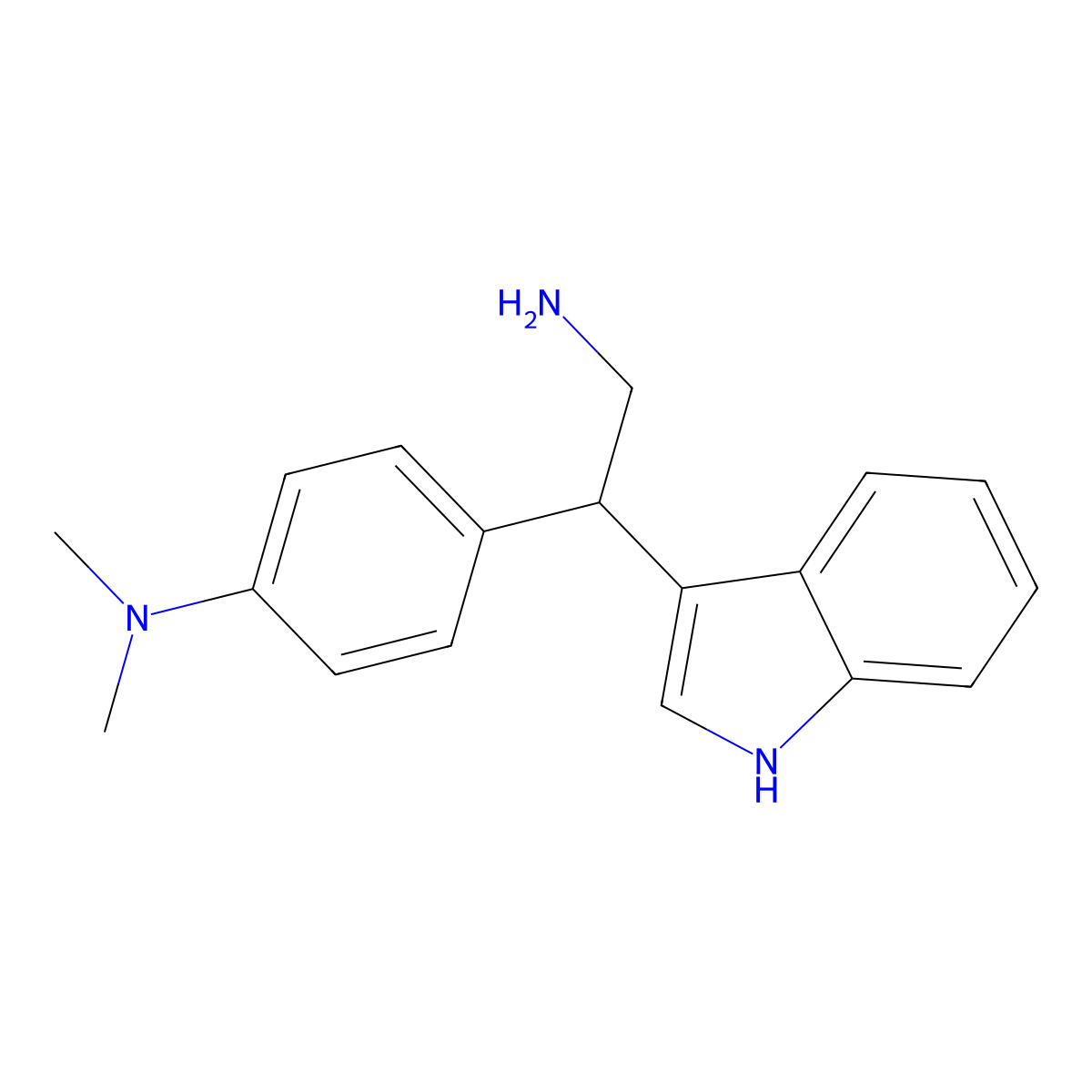 4-[2-amino-1-(1H-indol-3-yl)ethyl]-N,N-dimethylaniline molecular structure, CAS 730949-97-0
