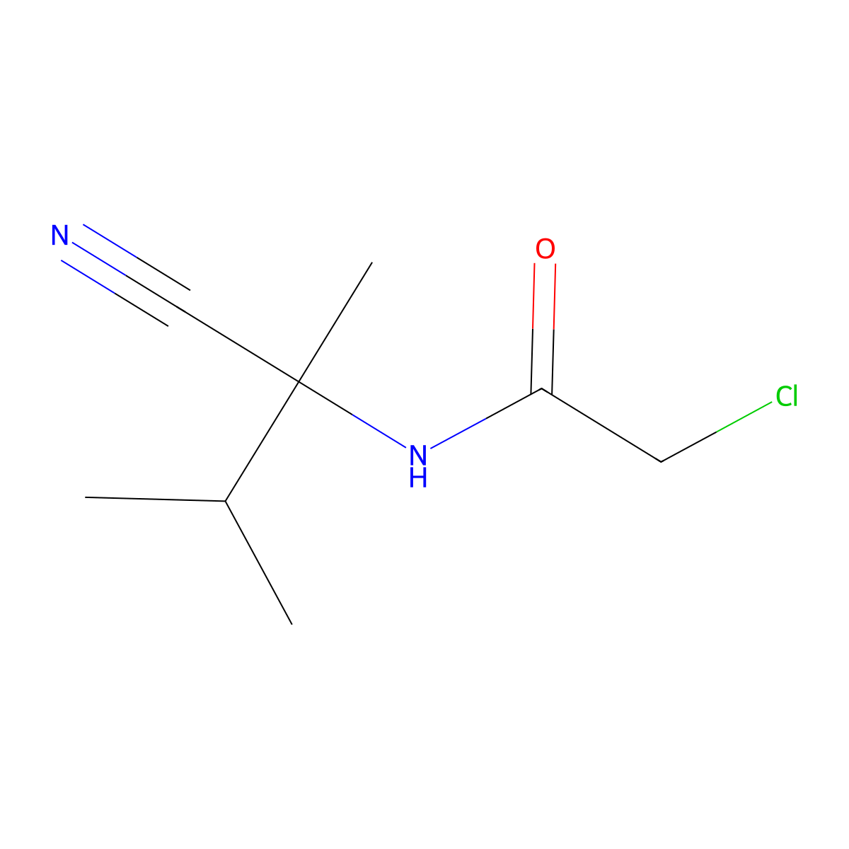2-Chloro-N-(1-cyano-1,2-dimethylpropyl)acetamide molecular structure, CAS 730950-03-5