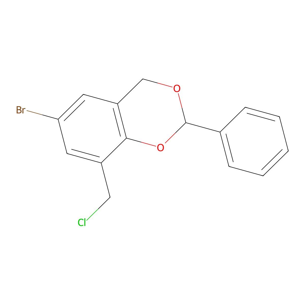 6-Bromo-8-(chloromethyl)-2-phenyl-2,4-dihydro-1,3-benzodioxine molecular structure, CAS 730950-04-6