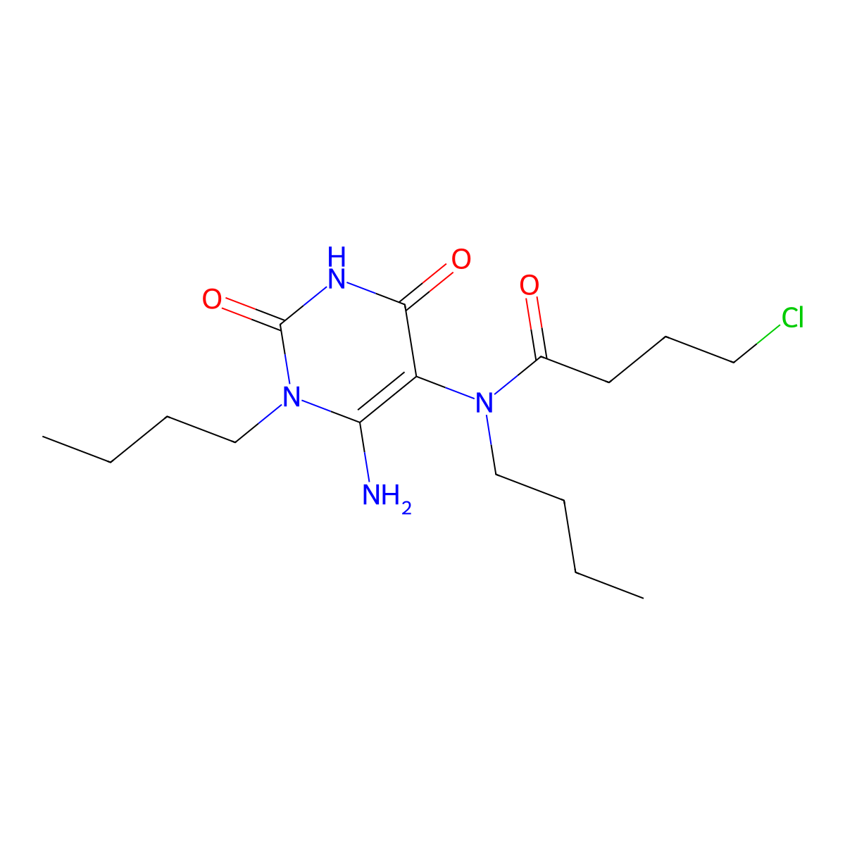 N-(6-amino-1-butyl-2,4-dioxo-1,2,3,4-tetrahydropyrimidin-5-yl)-N-butyl-4-chlorobutanamide molecular structure, CAS 730950-06-8