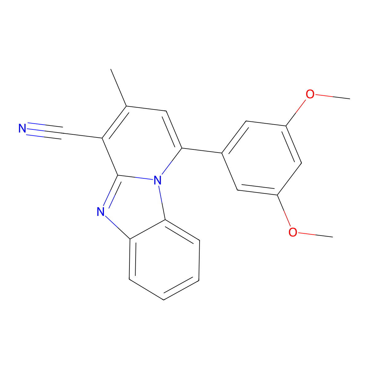 1-(3,5-Dimethoxyphenyl)-3-methylpyrido[1,2-a]benzimidazole-4-carbonitrile molecular structure, CAS 730950-08-0