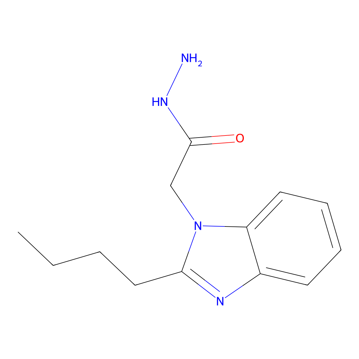 2-(2-butyl-1H-1,3-benzodiazol-1-yl)acetohydrazide molecular structure, CAS 730950-10-4