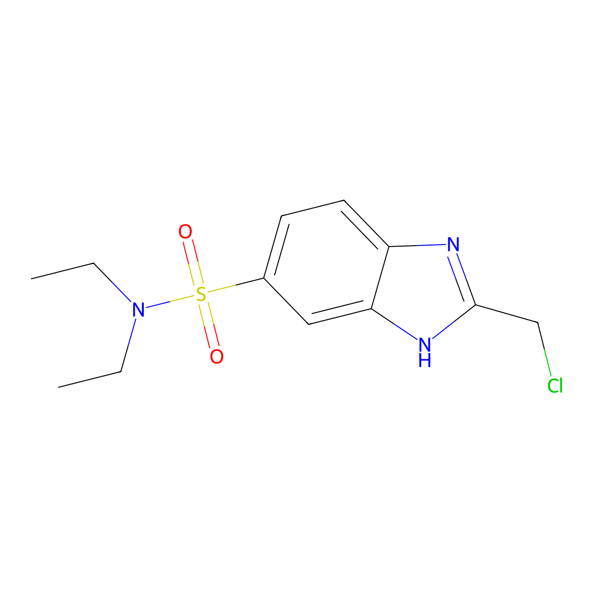 2-(chloromethyl)-N,N-diethyl-1H-1,3-benzodiazole-6-sulfonamide molecular structure, CAS 730950-11-5