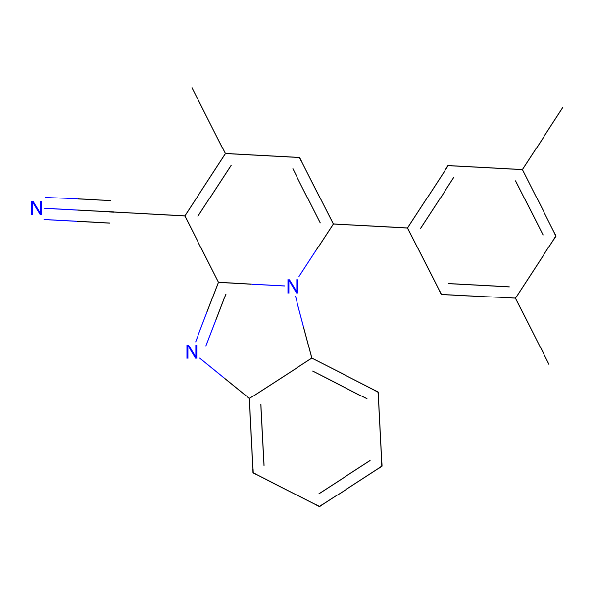 1-(3,5-Dimethylphenyl)-3-methylpyrido[1,2-a]benzimidazole-4-carbonitrile molecular structure, CAS 730950-13-7