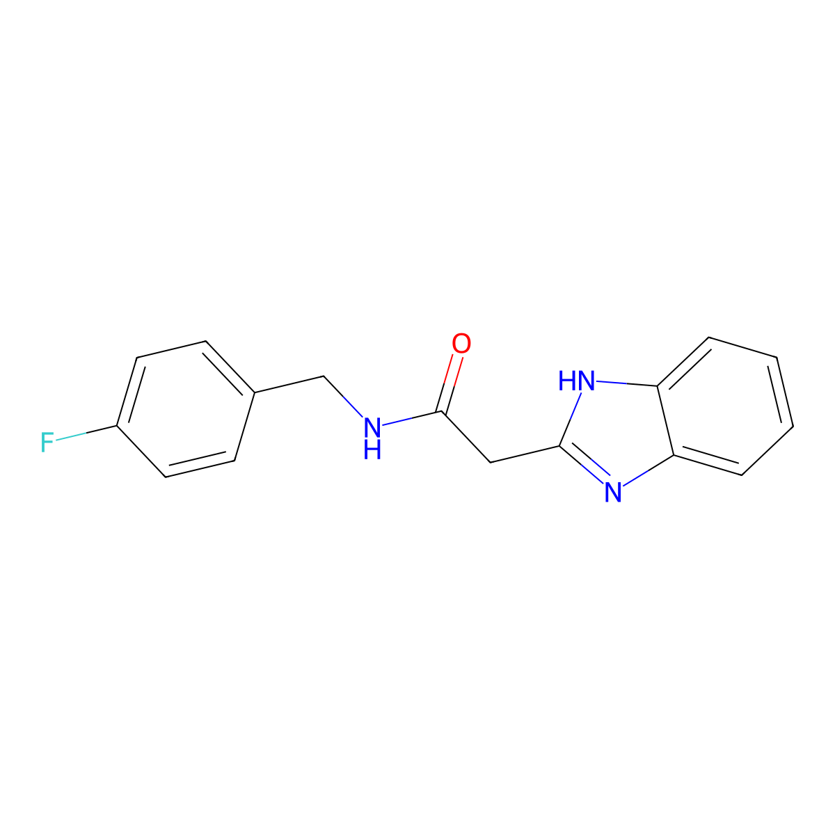 2-(1H-1,3-benzodiazol-2-yl)-N-[(4-fluorophenyl)methyl]acetamide molecular structure, CAS 730950-14-8