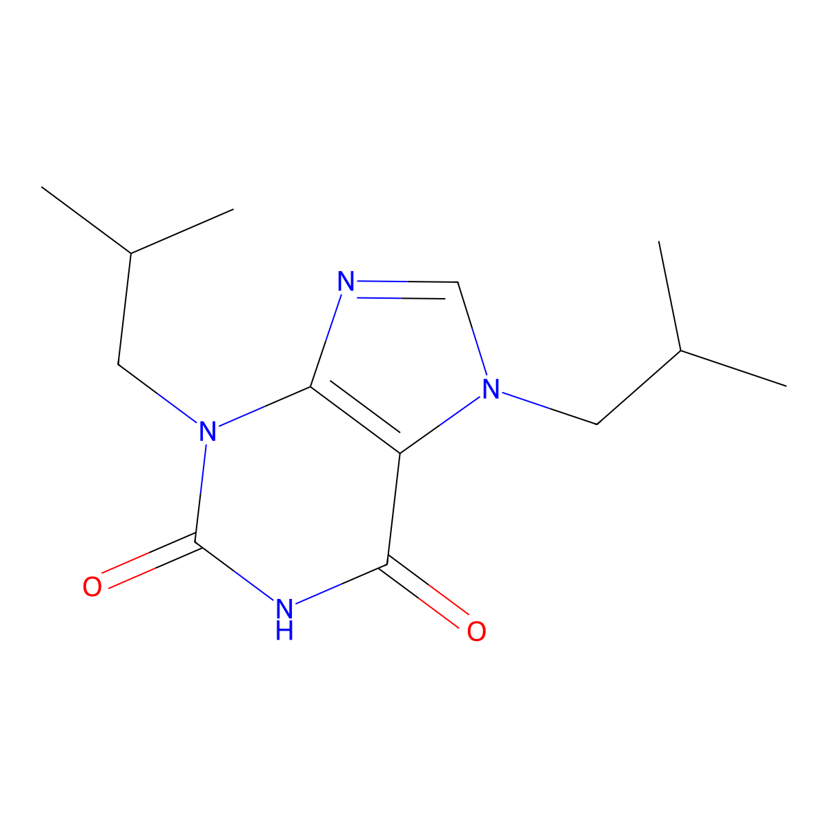3,7-bis(2-methylpropyl)-2,3,6,7-tetrahydro-1H-purine-2,6-dione molecular structure, CAS 730950-15-9