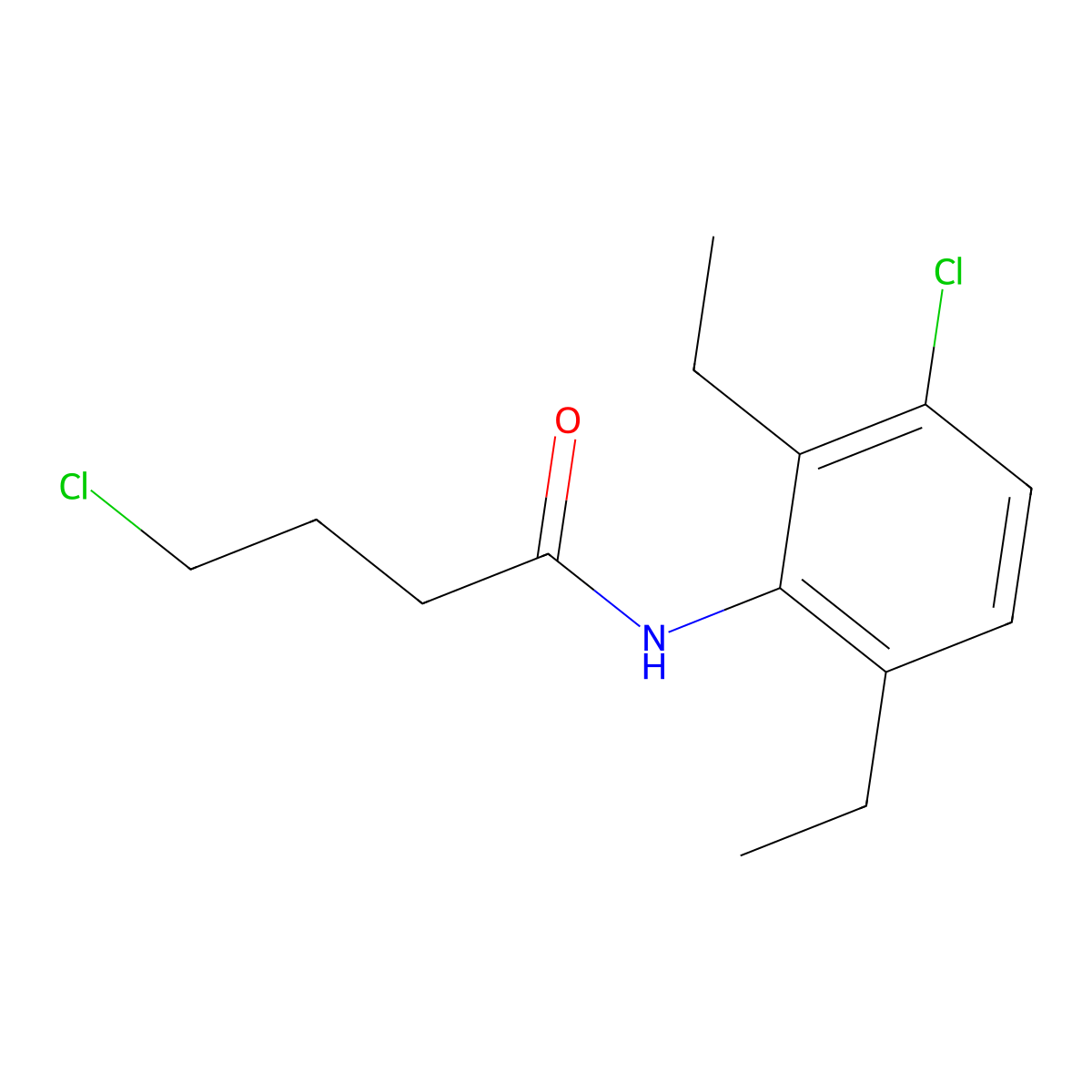 4-chloro-N-(3-chloro-2,6-diethylphenyl)butanamide molecular structure, CAS 730950-18-2