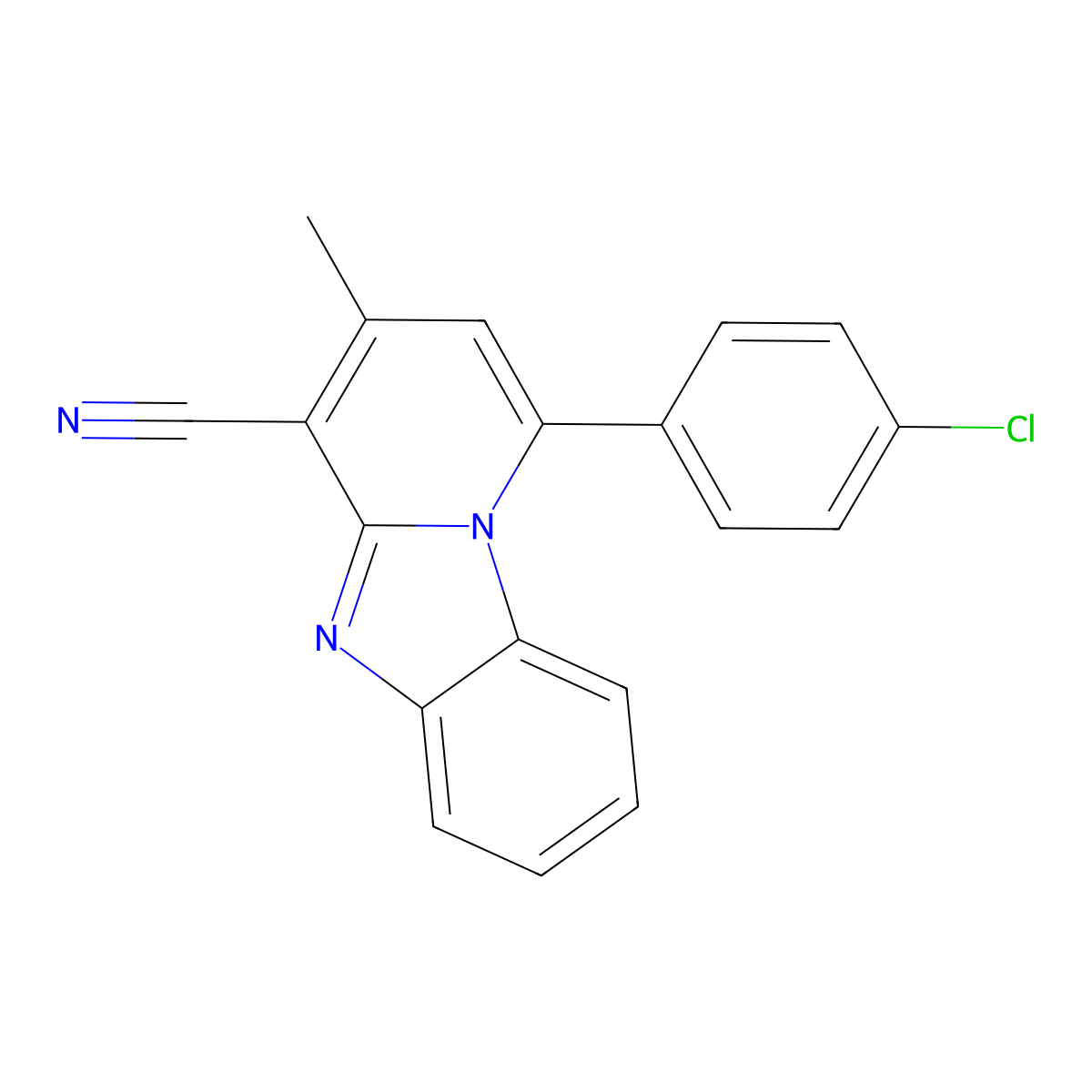 1-(4-Chlorophenyl)-3-methylpyrido[1,2-a]benzimidazole-4-carbonitrile molecular structure, CAS 730950-23-9