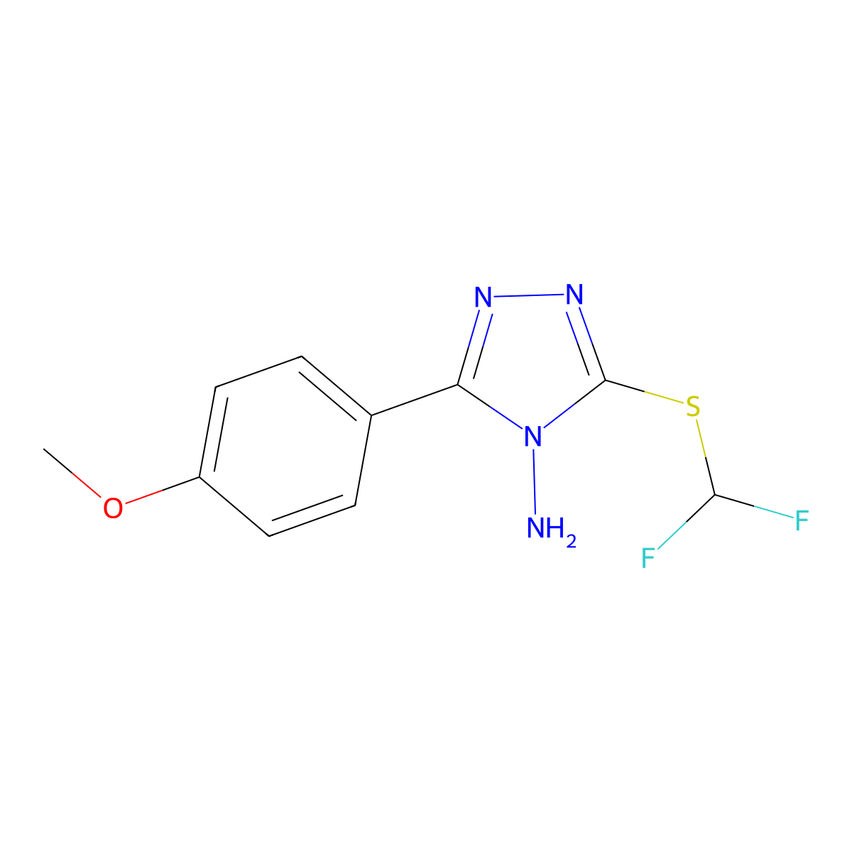 3-[(difluoromethyl)sulfanyl]-5-(4-methoxyphenyl)-4H-1,2,4-triazol-4-amine molecular structure, CAS 730950-25-1