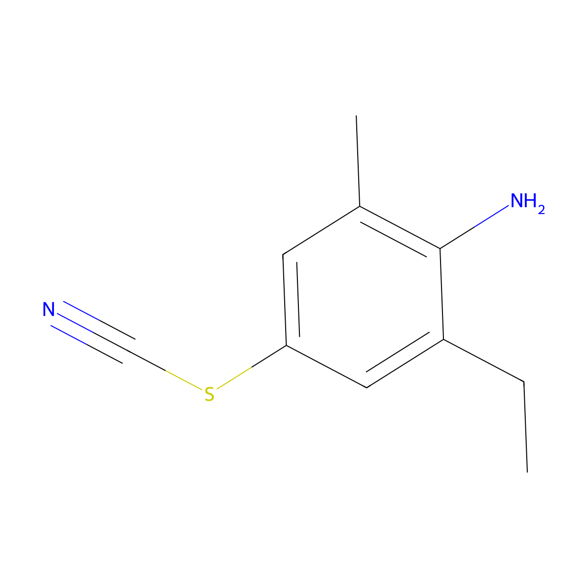 [(4-Amino-3-ethyl-5-methylphenyl)sulfanyl]formonitrile molecular structure, CAS 730950-96-6