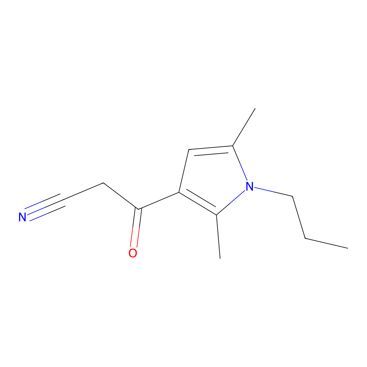 3-(2,5-dimethyl-1-propyl-1H-pyrrol-3-yl)-3-oxopropanenitrile molecular structure, CAS 730950-98-8