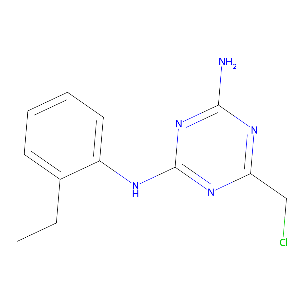 6-(chloromethyl)-N2-(2-ethylphenyl)-1,3,5-triazine-2,4-diamine molecular structure, CAS 730951-00-5