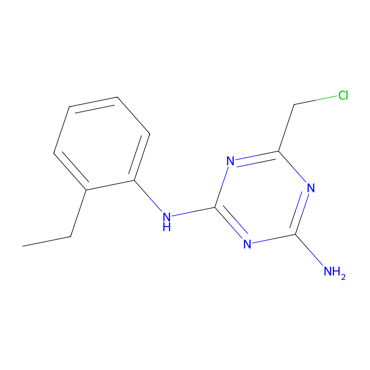 6-(chloromethyl)-N2-(2-ethylphenyl)-1,3,5-triazine-2,4-diamine molecular structure, CAS 730951-00-5