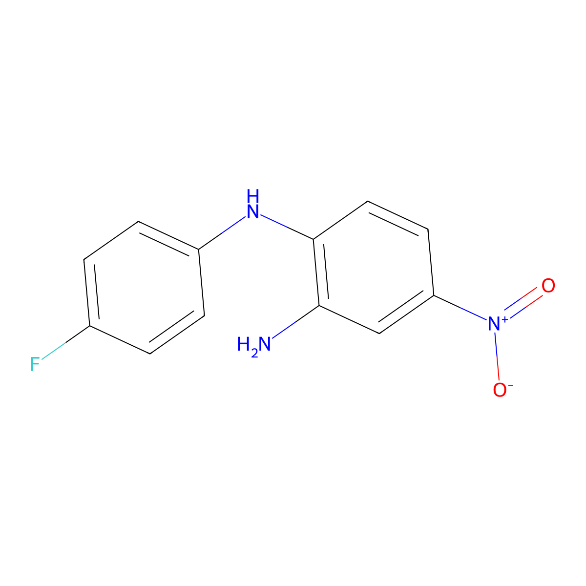 1-N-(4-fluorophenyl)-4-nitrobenzene-1,2-diamine molecular structure, CAS 730951-10-7