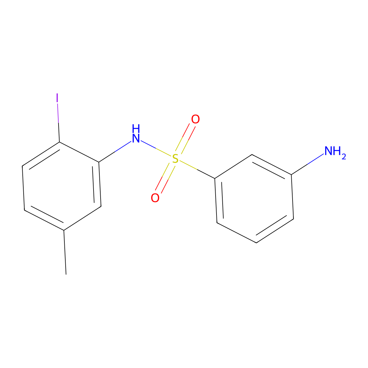 3-amino-N-(2-iodo-5-methylphenyl)benzene-1-sulfonamide molecular structure, CAS 730951-14-1