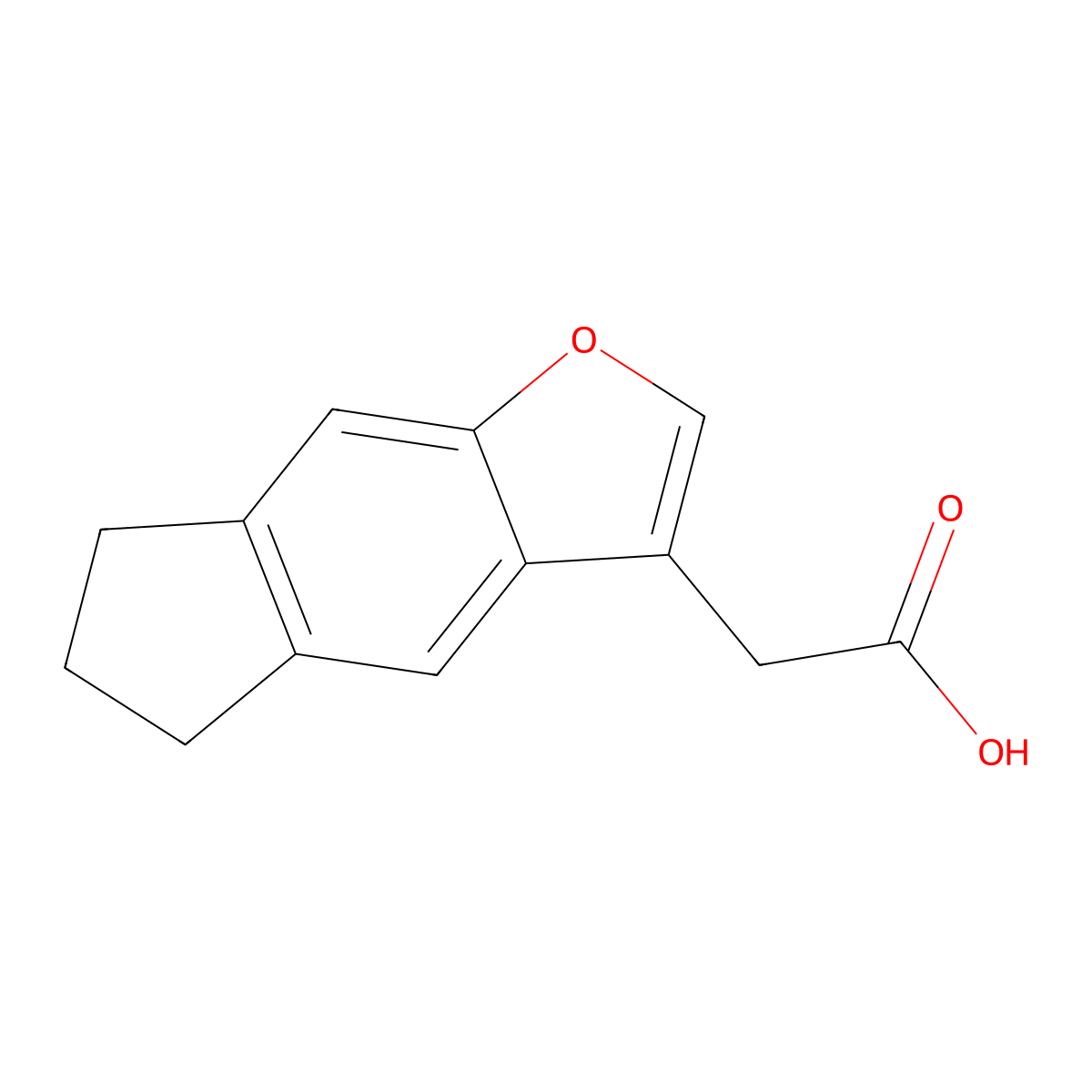 2-(5H,6H,7H-indeno(5,6-b)furan-3-yl)acetic acid molecular structure, CAS 730951-34-5