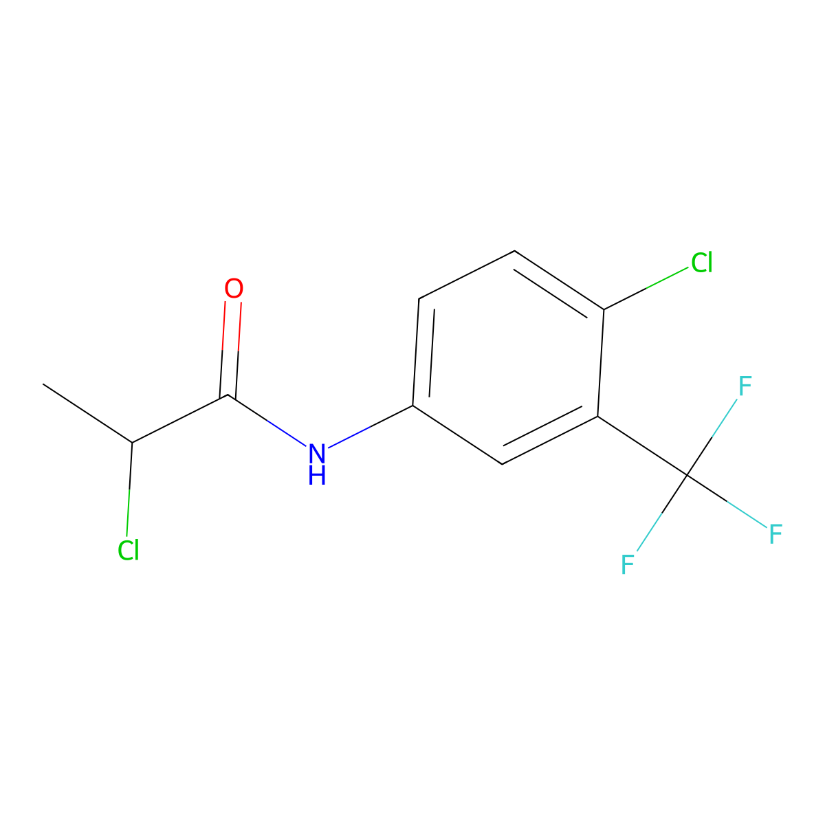 2-chloro-N-[4-chloro-3-(trifluoromethyl)phenyl]propanamide molecular structure, CAS 730951-38-9