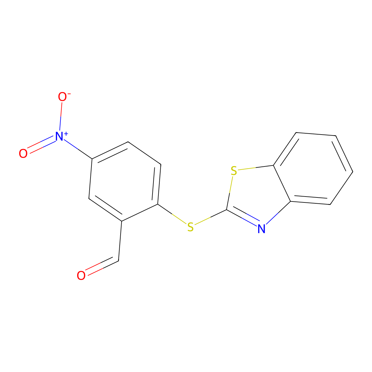 2-(1,3-Benzothiazol-2-ylsulfanyl)-5-nitrobenzaldehyde molecular structure, CAS 730951-41-4