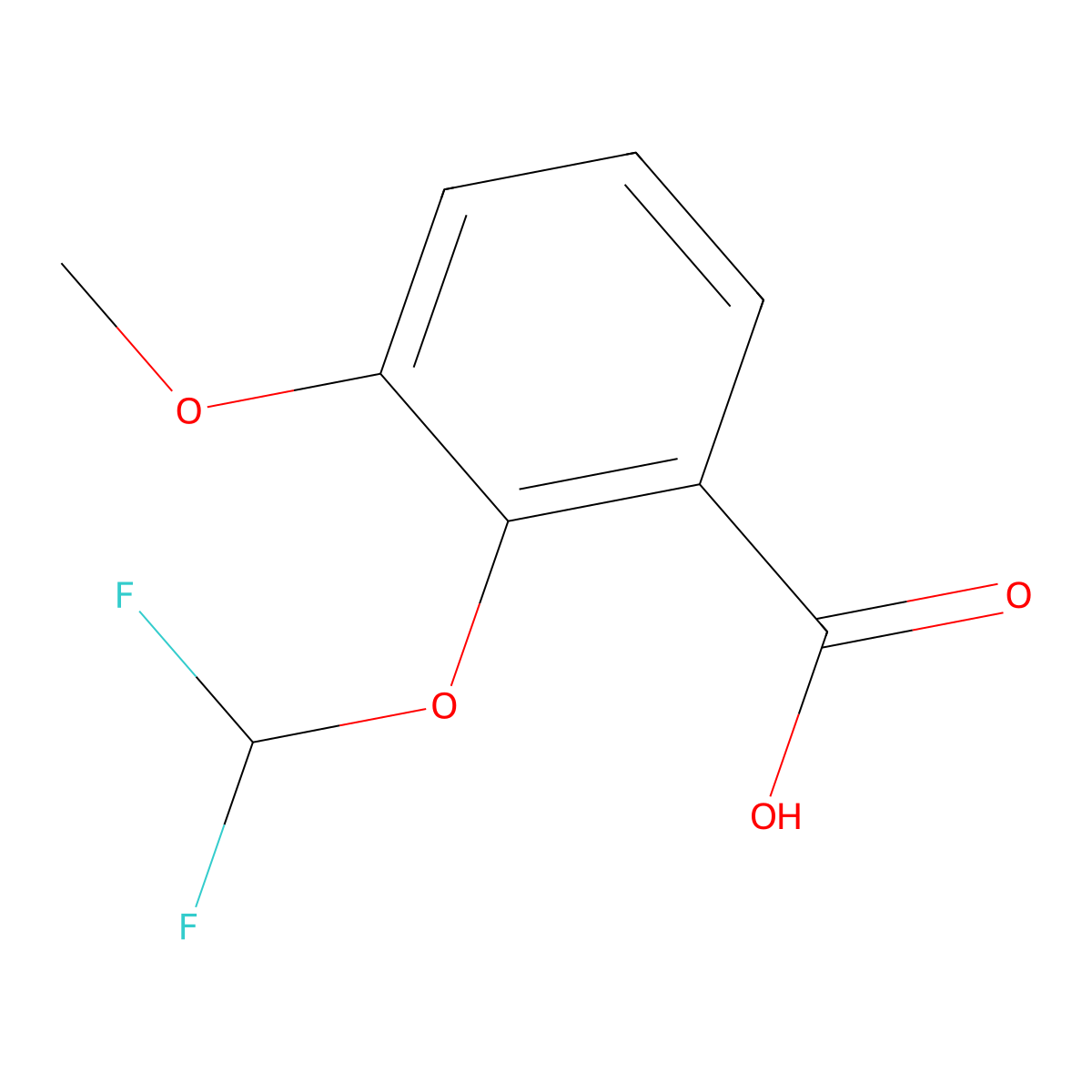 2-(Difluoromethoxy)-3-methoxybenzoic acid molecular structure, CAS 730951-44-7