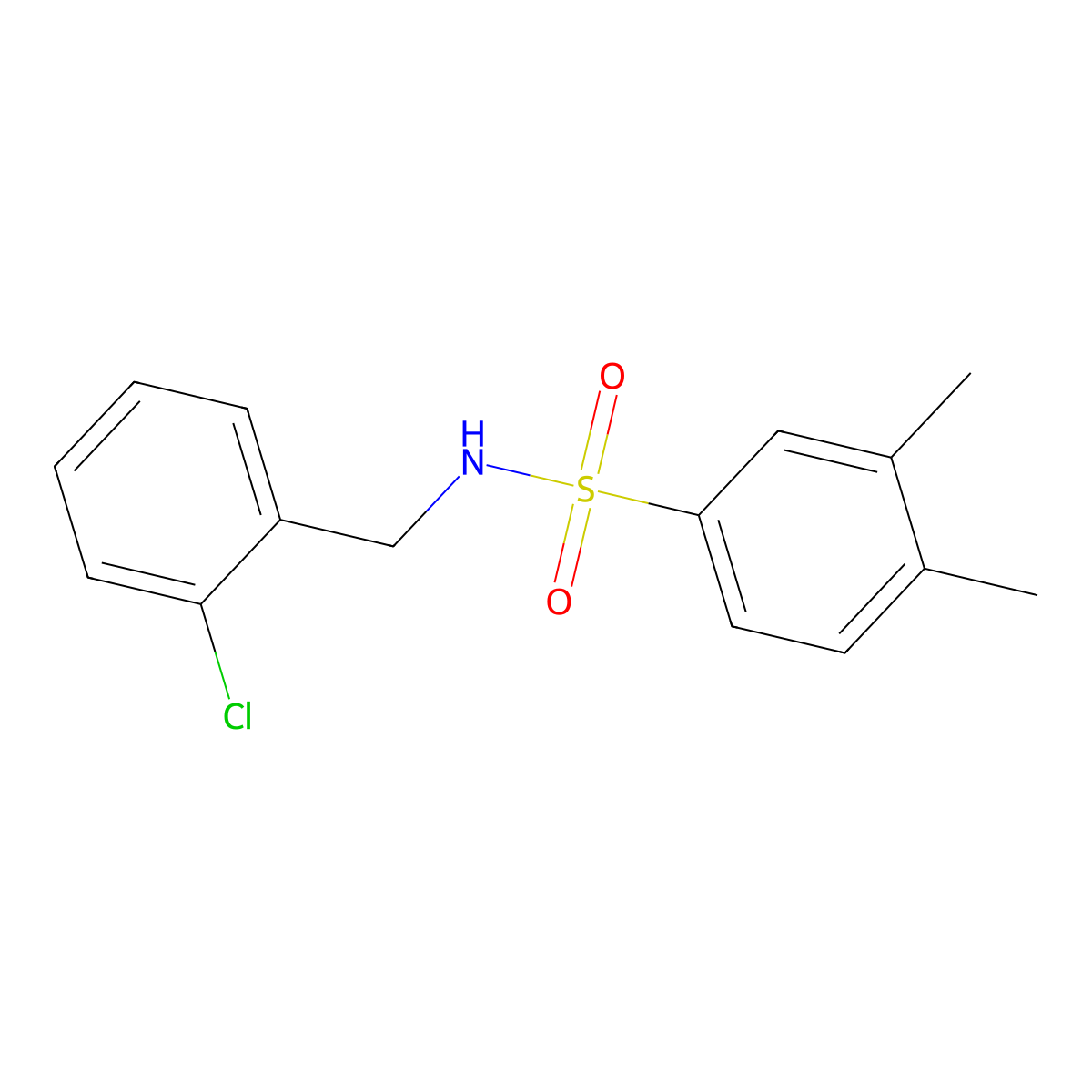 N-[(2-chlorophenyl)methyl]-3,4-dimethylbenzene-1-sulfonamide molecular structure, CAS 730953-92-1