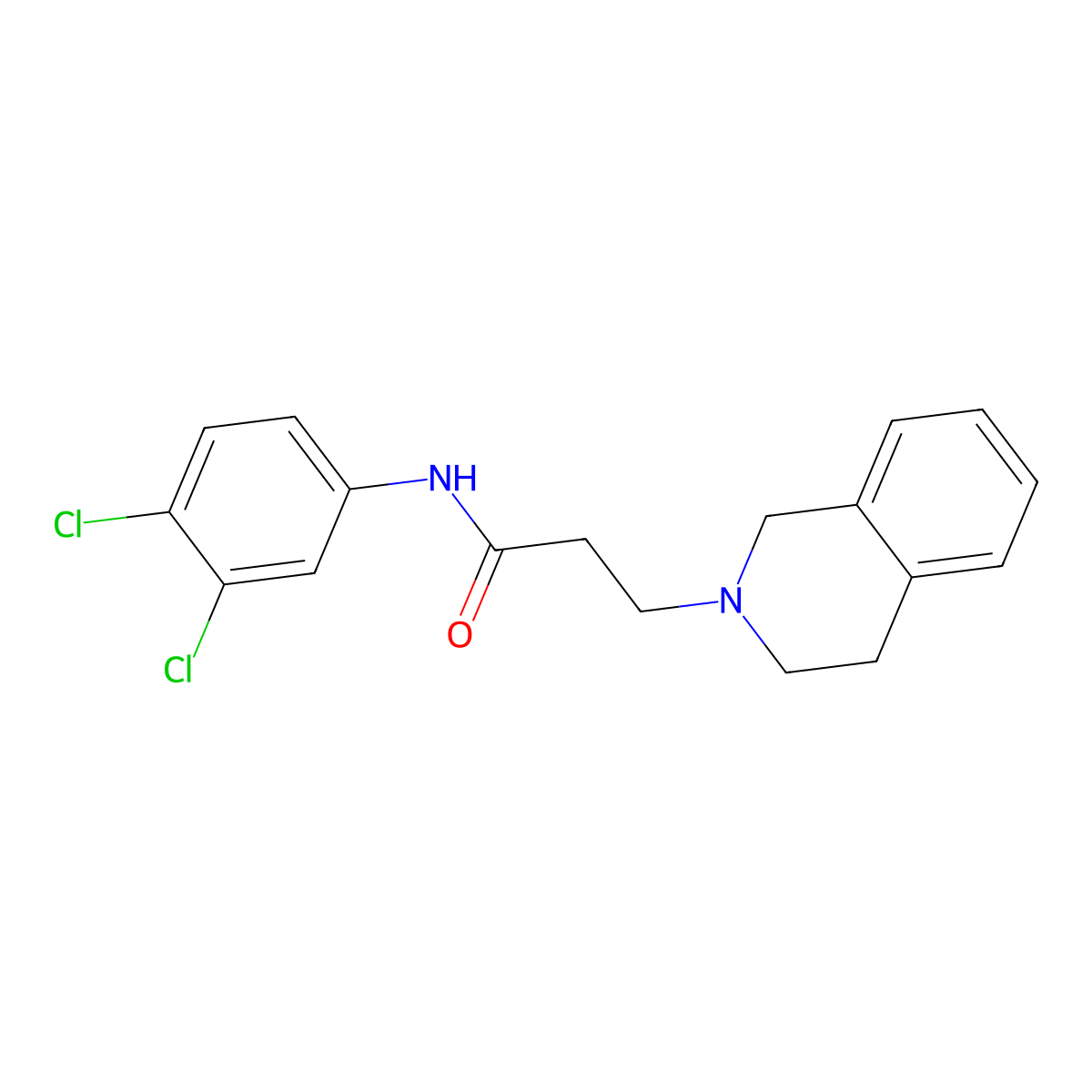 N-(3,4-dichlorophenyl)-3-(3,4-dihydroisoquinolin-2(1H)-yl)propanamide molecular structure, CAS 730957-25-2