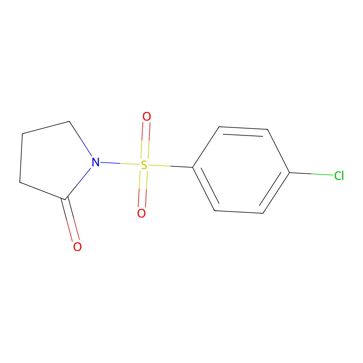 2-Pyrrolidinone, 1-((4-chlorophenyl)sulfonyl)- molecular structure, CAS 73096-15-8