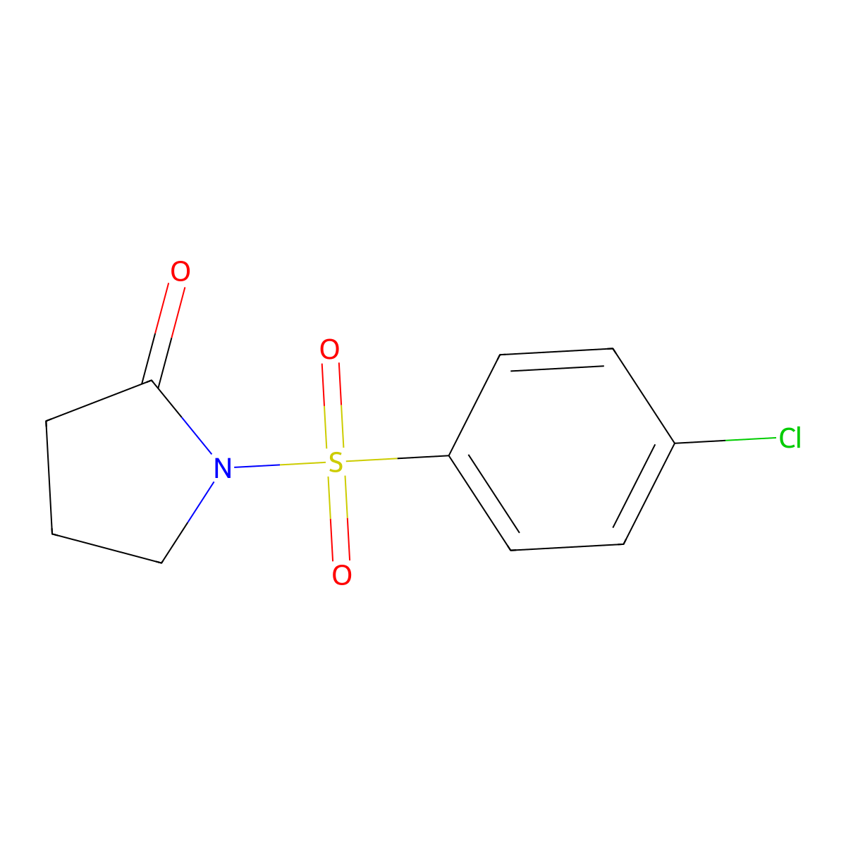 2-Pyrrolidinone, 1-((4-chlorophenyl)sulfonyl)- molecular structure, CAS 73096-15-8