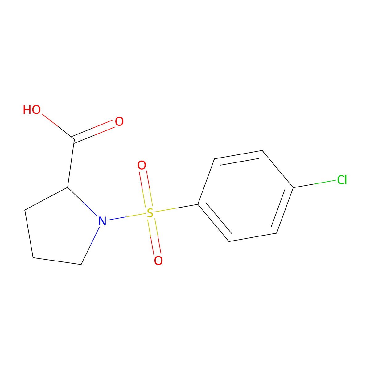 1-(4-Chlorobenzene-1-sulfonyl)proline molecular structure, CAS 73096-27-2