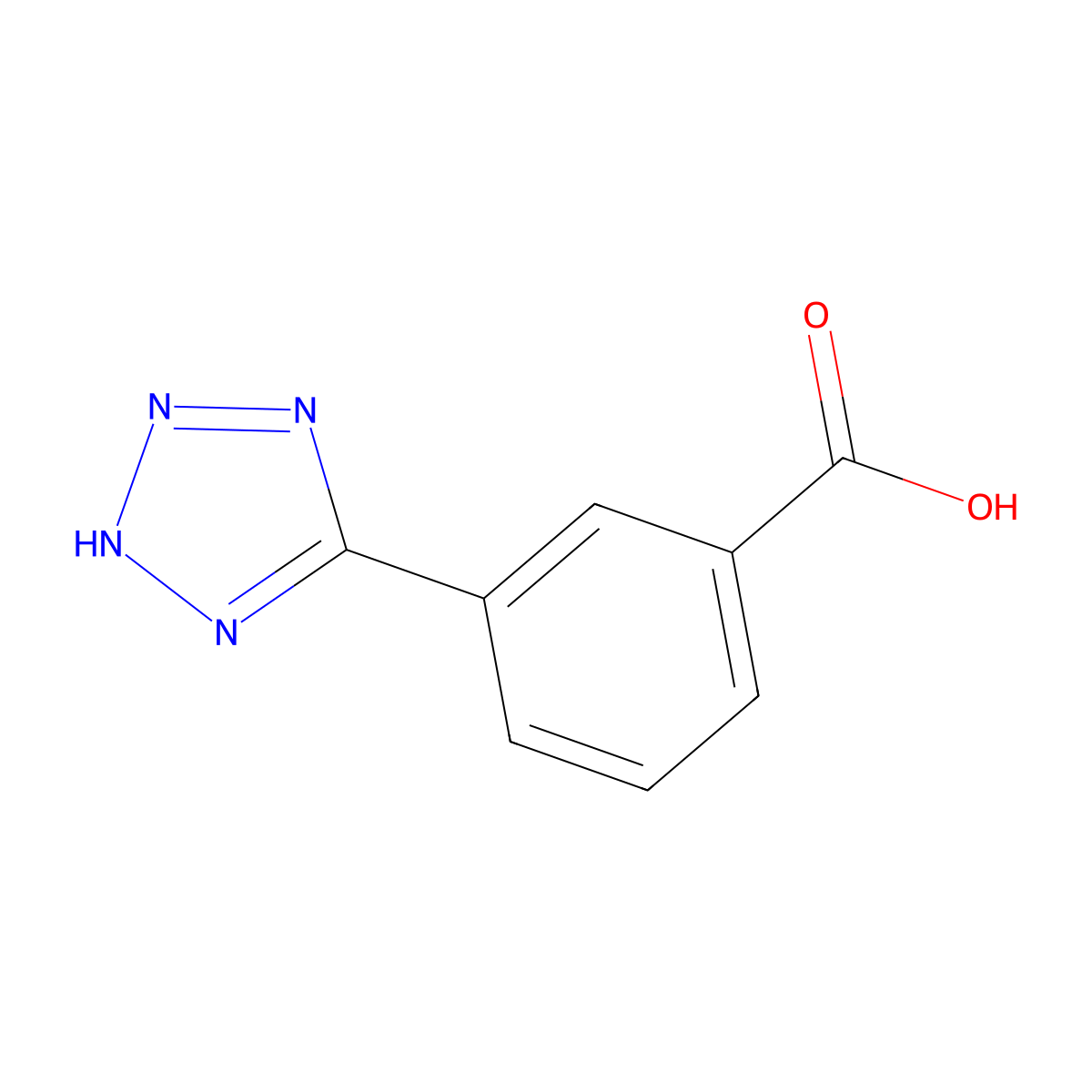 3-(1H-1,2,3,4-tetrazol-5-yl)benzoic acid molecular structure, CAS 73096-39-6